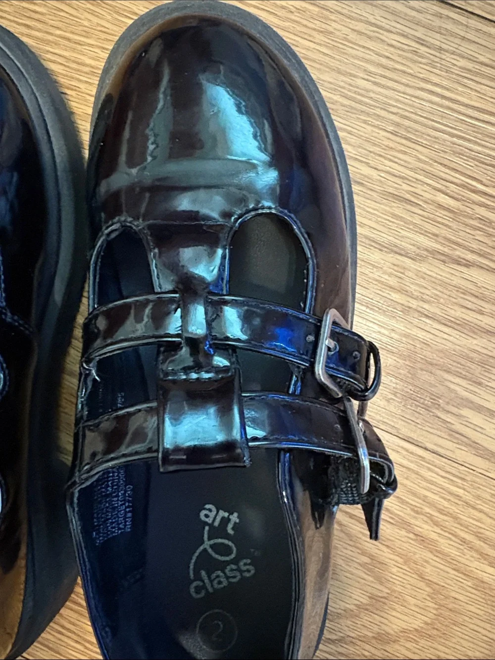art class Black Patent Double-Strap Mary Janes